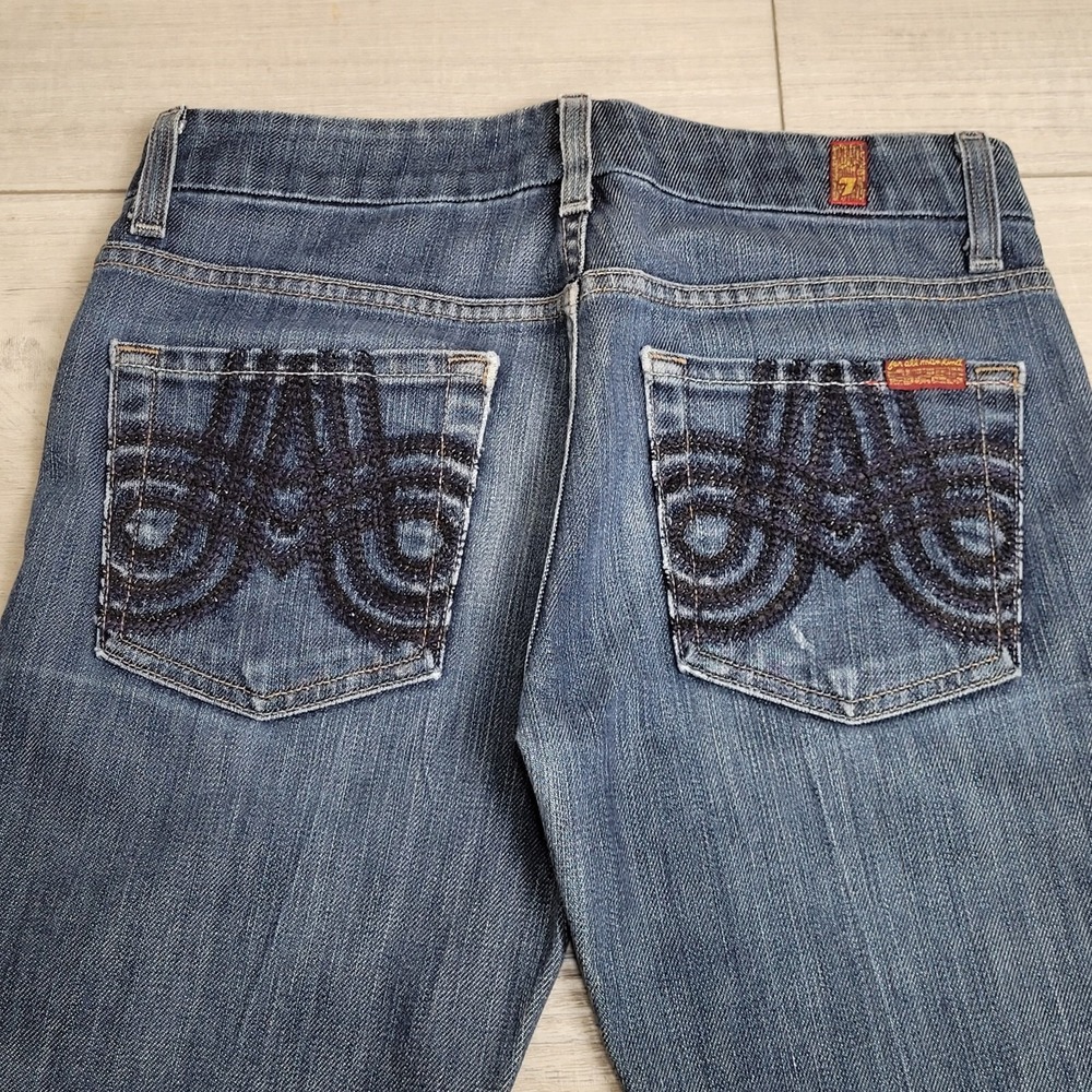 7 FOR ALL MANKIND Jeans Womens 27 "A Pocket" Boot Cut Demin Flare Cowboy Western - Picture 16 of 16
